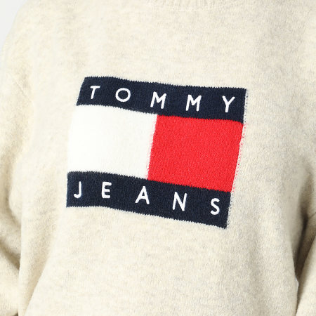 Tommy Jeans - Trui 8681 Beige met gemêleerde vlag voor dames