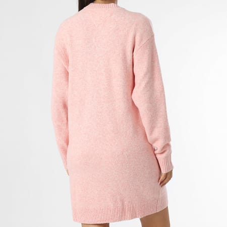 Tommy Jeans - Robe Pull Femme Melange Flag 8719 Rose