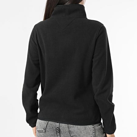 Tommy Jeans - Sudadera Flag Polar 9751 Negra Cuello Cremallera Mujer