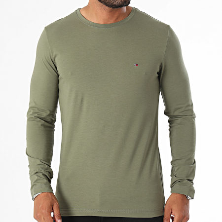 Tommy Hilfiger - Camiseta elástica de manga larga 0804 Caqui Verde