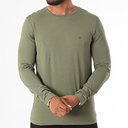 Tommy Hilfiger - Camiseta elástica de manga larga 0804 Caqui Verde