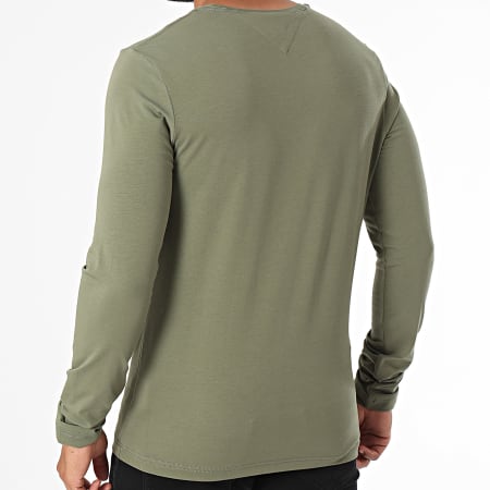 Tommy Hilfiger - Tee Shirt Manches Longues Stretch Slim 0804 Vert Kaki