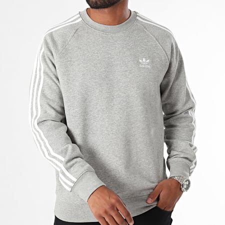 Adidas Originals - Sweat Crewneck A Bandes 3 Stripes IM4514 Gris Chiné