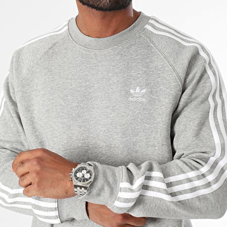 Adidas Originals - Sweat Crewneck A Bandes 3 Stripes IM4514 Gris Chiné