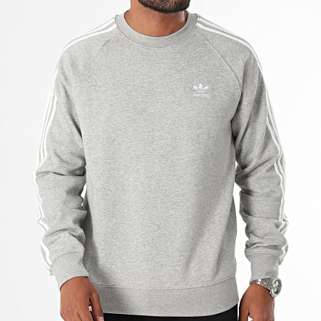 Adidas Originals - Sweat Crewneck A Bandes 3 Stripes IM4514 Gris Chiné