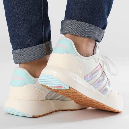 Adidas Performance - Zapatillas Mujer Run 60s J IE6119 Off White Semi Flash Aqua