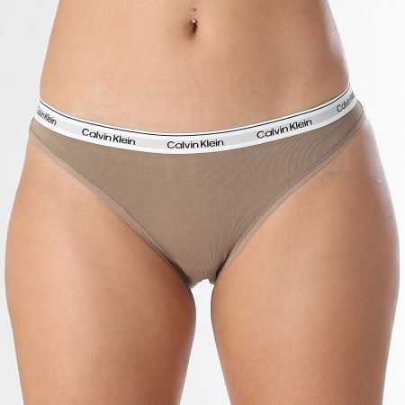 Calvin Klein - Set di 3 slip da donna QD5207E Brown Grey Heather Black