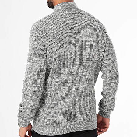 Deeluxe - P3500M Sudadera con cremallera gris jaspeado