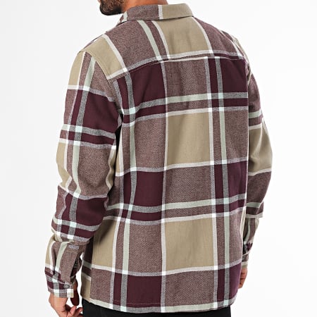 Dickies - Nimmons Sobrecamisa a Cuadros Beige Burdeos