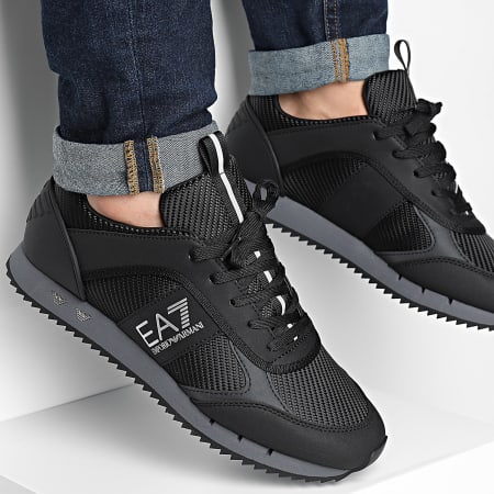 EA7 Emporio Armani - Scarpe da ginnastica Sneaker X8X185-XR175 Nero Irongat Logo Argento