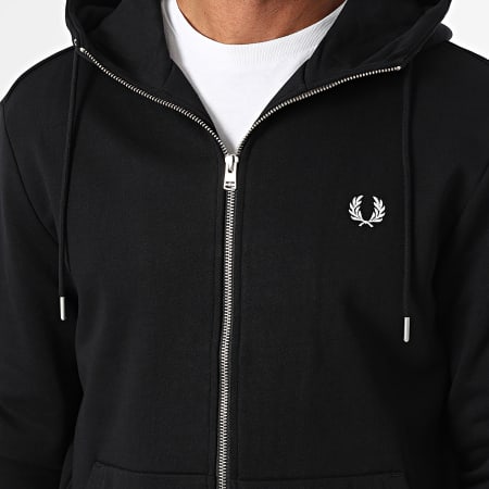 Fred Perry - Ritssweatshirt met capuchon J7536 Zwart