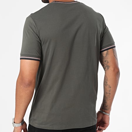 Fred Perry - T-shirts met dubbele punt M1588 Kaki Groen