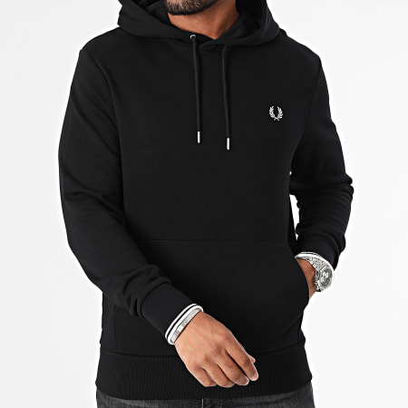 Fred Perry - Felpa con cappuccio M2643 nero