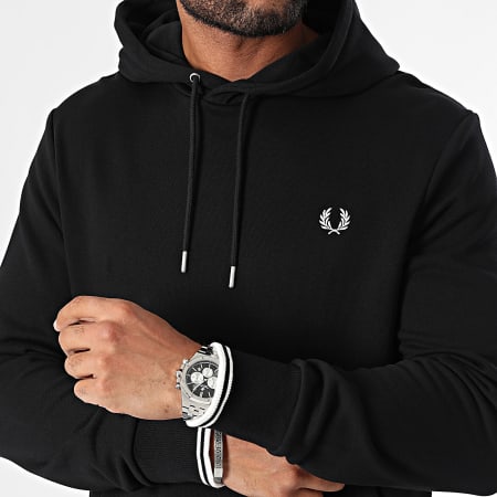 Fred Perry - Hoodie met stippen M2643 Zwart