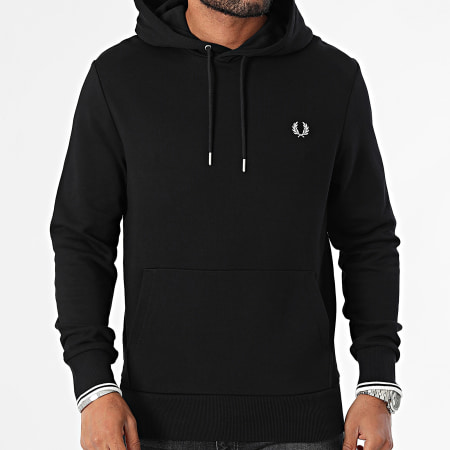 Fred Perry - Hoodie met stippen M2643 Zwart