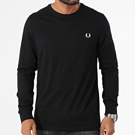 Fred Perry - M8700 Maglietta a maniche lunghe nera