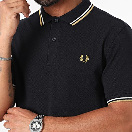 Fred Perry - Polo Manches Courtes Twin Tipped MM3600 Bleu Marine