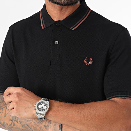 Fred Perry - Polo korte mouw met dubbele punt MM3600 Zwart