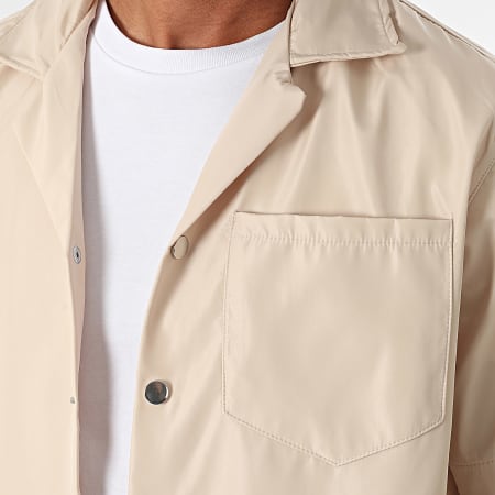 Ikao - Beige overhemd met korte mouwen en cargobroekset