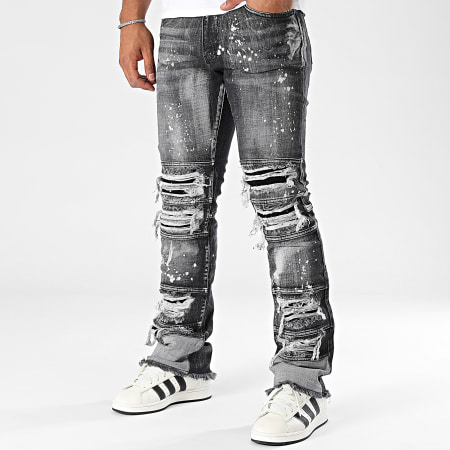 Ikao - Zwarte flare jeans