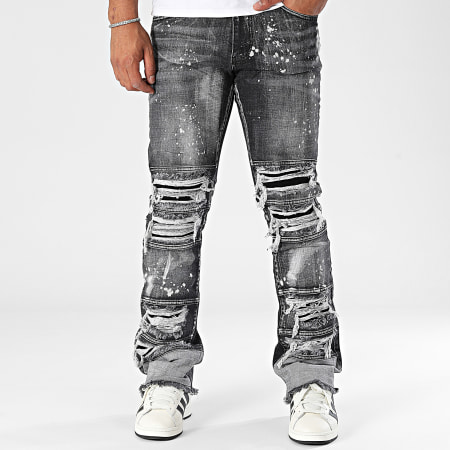 Ikao - Zwarte flare jeans