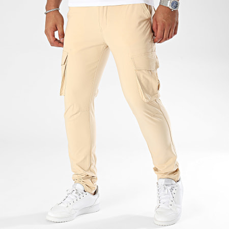 John H - Pantalones Cargo Beige