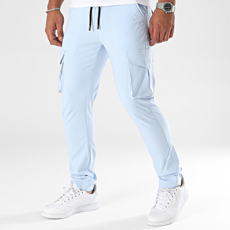 John H - Pantalon Cargo Bleu Clair