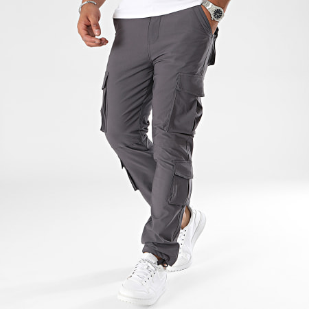 John H - Pantalones Cargo Gris Carbón