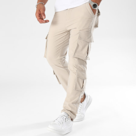 John H - Pantalones Cargo Beige