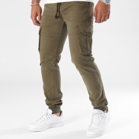 John H - Pantalones cargo verde caqui