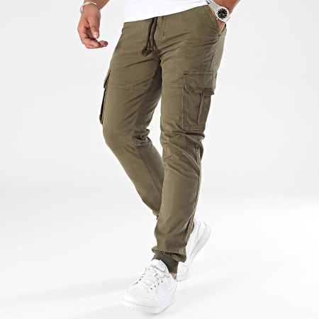 John H - Pantalones cargo verde caqui