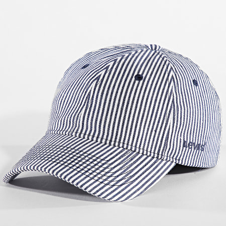 Levi's - Gorra a rayas 235285-0640 Azul marino Blanco