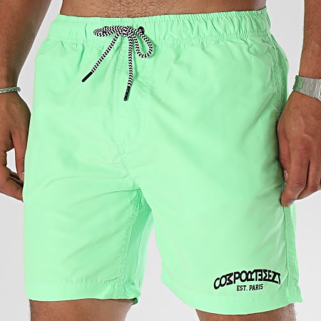 Comportement - Zwemshort Est. Parijs Fluogroen Zwart