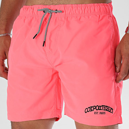 Comportement - Zwemshort Est. Parijs Roze Fluo Zwart