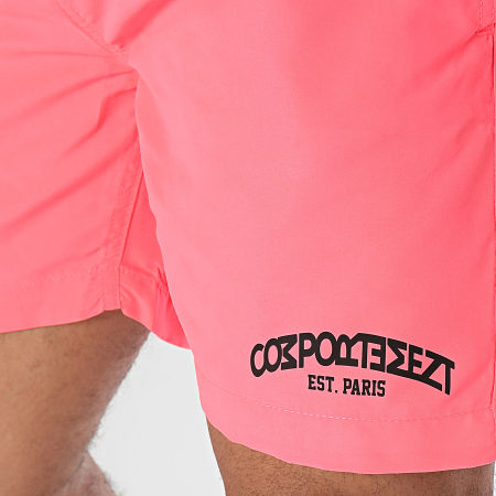 Comportement - Zwemshort Est. Parijs Roze Fluo Zwart