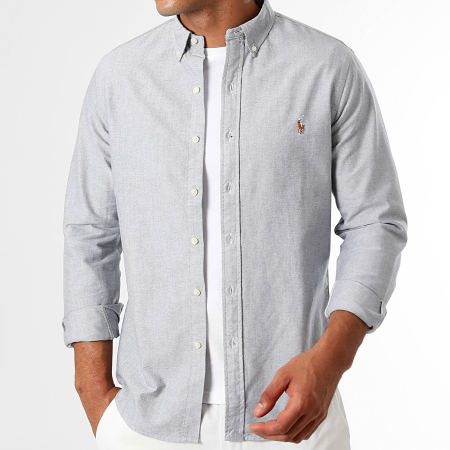 Polo Ralph Lauren - Slim Fit Classics Camisa Manga Larga Gris Heather