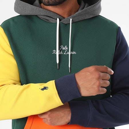 Polo Ralph Lauren - Felpa con cappuccio con logo ricamato verde scuro Multi