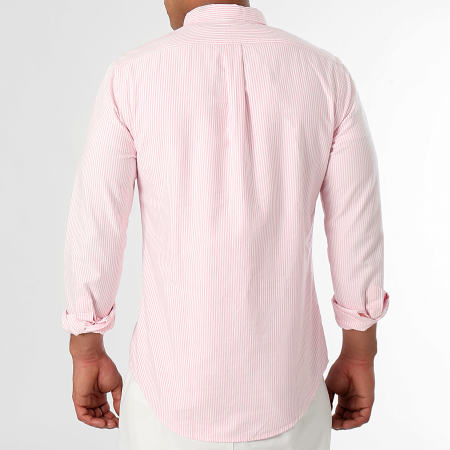 Polo Ralph Lauren - Klassiekers Roze Wit Gestreept Shirt Met Lange Mouw