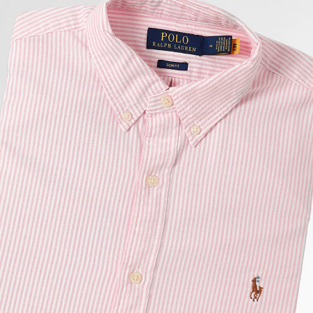 Polo Ralph Lauren - Klassiekers Roze Wit Gestreept Shirt Met Lange Mouw