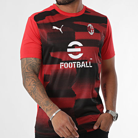 Puma - Maglia da calcio AC Milan Maglia prematch per tutti i tempi 777712 Nero Rosso