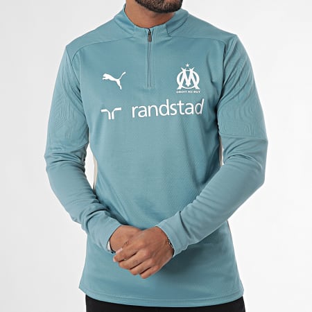 Puma - OM Training 1/4 Zip Top Sweat Top met rits 778222 Lichtblauw