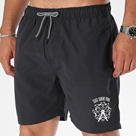 Sale Môme Paris - Short De Bain Big Wheel Edition Noir Blanc