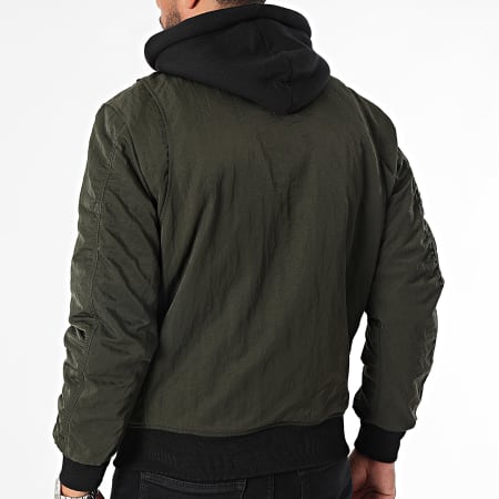 Superdry - Giacca bomber militare MA1 M5011722A con cappuccio Verde Khaki