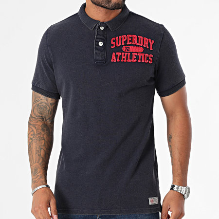 Superdry - Vintage Athletic Polo met korte mouwen M1110396A marineblauw