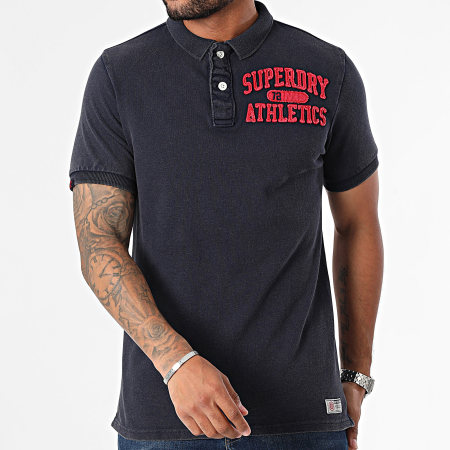 Superdry - Vintage Athletic Polo met korte mouwen M1110396A marineblauw