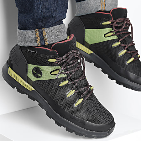 Timberland - Zapatillas Sprint Trekker Mid Lace Impermeable A6CRB Negro Malla Verde Medio