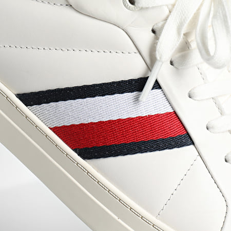 Tommy Hilfiger - Icon Court Leather Stripes 5163 Ancient White Red Sneakers