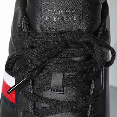 Tommy Hilfiger - Icon Court Piel Rayas 5163 Sneakers Negro