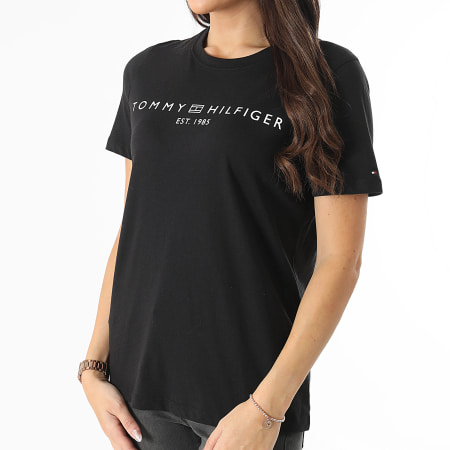 Tommy Hilfiger - Camiseta mujer Corp Logo 0276 Negro