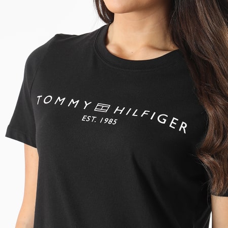 Tommy Hilfiger - Maglietta da donna Corp Logo 0276 Nero